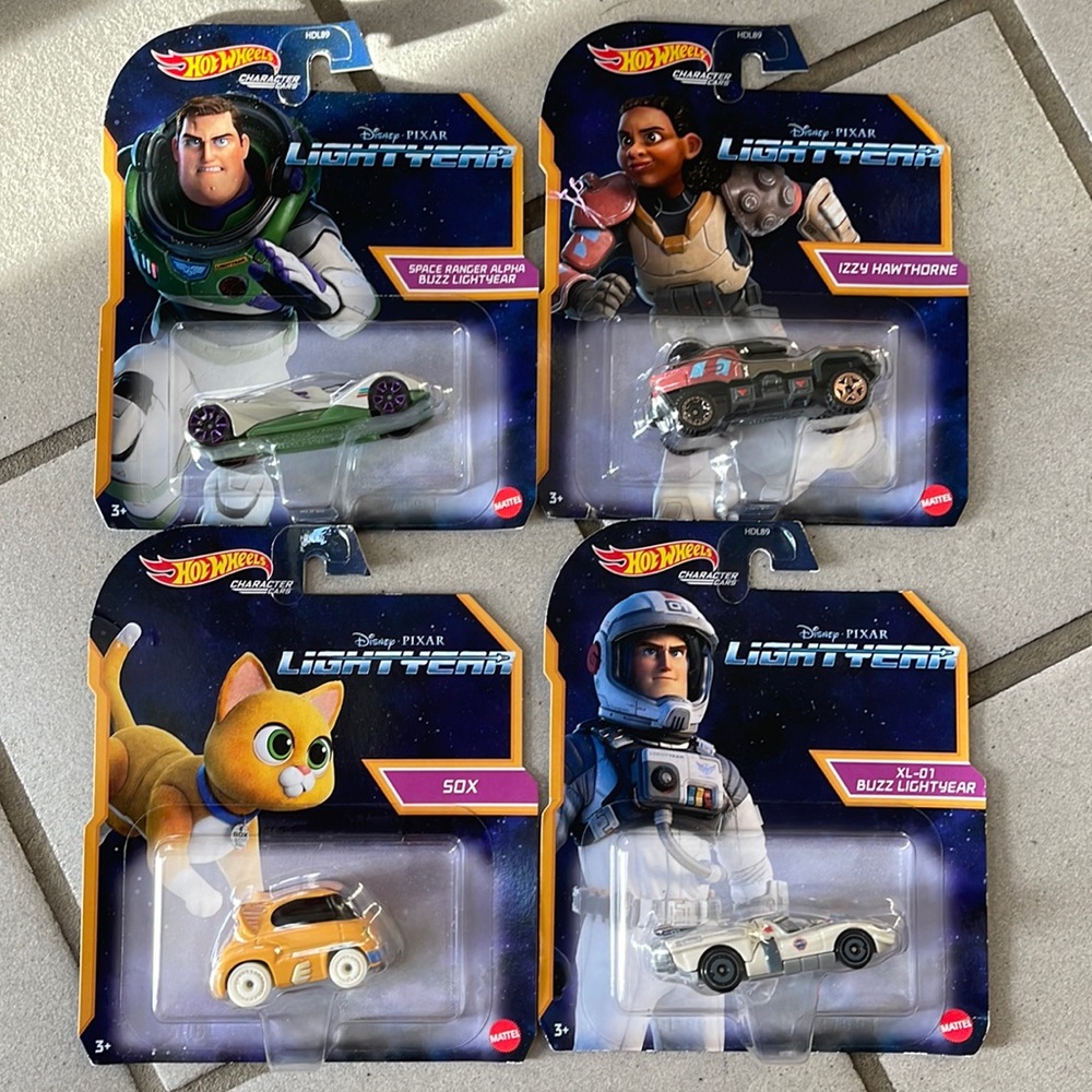 Collectable Hot-wheel character cars Disneys Pixar Lightyear unopened
